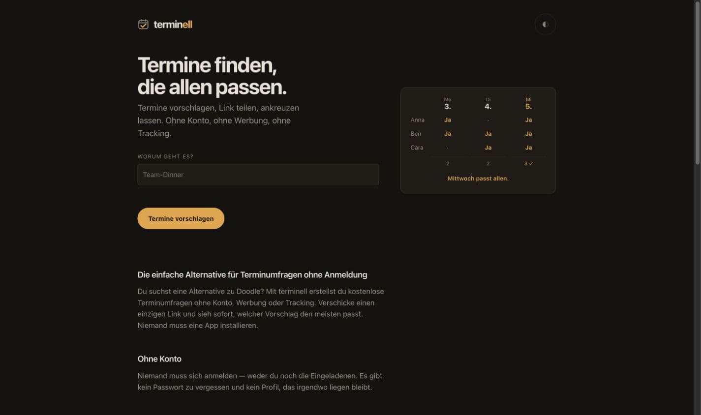 Website von terminell
